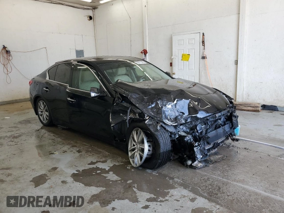 2016 Infiniti Q50 with VIN JN1EV7AR0GM341143, listed as a Copart auction lot 52911345 with 93,663 mi miles and Salvage Title. Bid and sale history available at DreamBid. Image 4.
