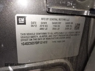 2013 Buick LaCrosse Leather with VIN 1G4GC5E37DF121418, listed as a IAAI auction lot 41973095 with 91,105 mi miles. Bid and sale history available at carsss.com. Image 9.