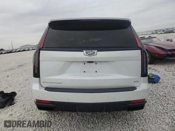 2023 Cadillac Escalade RWD Sport Platinum with VIN 1GYS3GKLXPR495615, listed as a Copart auction lot 87483964 with 14,214 mi miles and Salvage title. Bid and sale history available at DreamBid. Image 6.