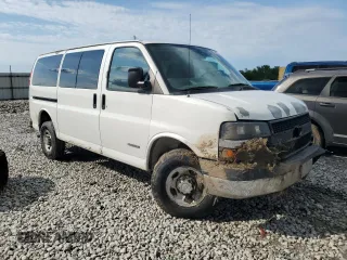 2006 Chevrolet Express Passenger with VIN 1GAHG35U761194114, listed as a Copart auction lot 55985195 with 110,432 mi miles and Salvage title. Bid and sale history available at DreamBid. Image 4.