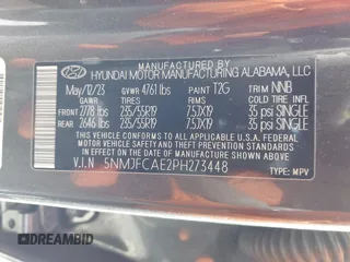 2023 Hyundai Tucson SEL with VIN 5NMJFCAE2PH273448, listed as a IAAI auction lot 41783486 with 19,975 mi miles. Bid and sale history available at carsss.com. Image 9.