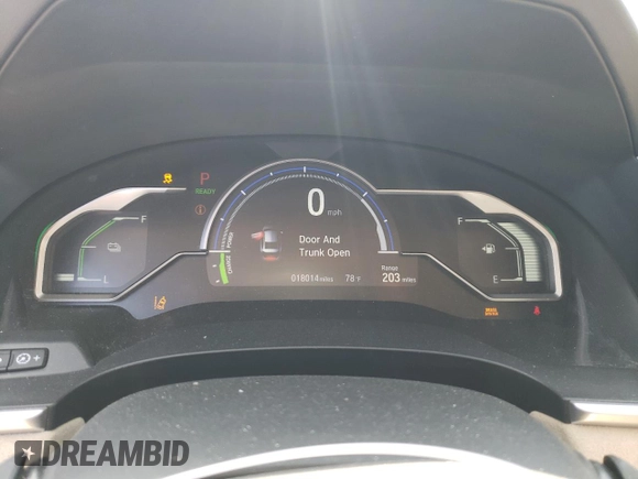 2019 Honda Clarity Plug-In Hybrid Touring with VIN JHMZC5F34KC005974, listed as a Copart auction lot 69631504 with 18,014 mi miles and Salvage Title. Bid and sale history available at carsss.com. Image 9.
