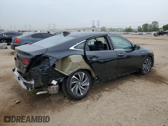 2022 Honda Insight Touring with VIN 19XZE4F94NE011720, listed as a Copart auction lot 60856475 with 19,512 mi miles and Salvage title. Bid and sale history available at DreamBid. Image 3.