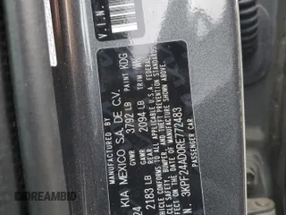 2024 Kia Forte LXS with VIN 3KPF24AD0RE772483, listed as a Copart auction lot 49000755 with 2,791 mi miles and Salvage Title. Bid and sale history available at carsss.com. Image 13.