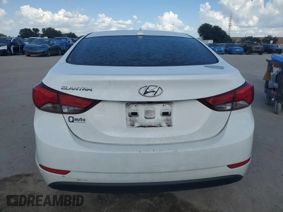 2015 Hyundai Elantra SE with VIN 5NPDH4AE7FH577194, listed as a Copart auction lot 65594265 with 180,170 mi miles and Non repairable. Bid and sale history available at DreamBid. Image 6.