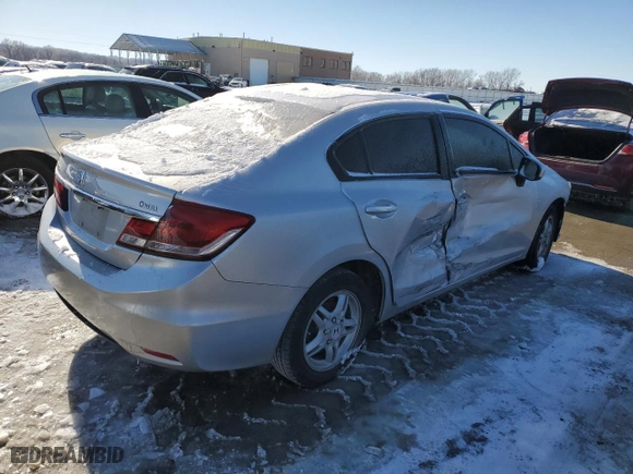 2015 Honda Civic Sedan LX with VIN 19XFB2F56FE035807, listed as a Copart auction lot 41630255 with 194,864 mi miles and Salvage Title. Bid and sale history available at carsss.com. Image 3.