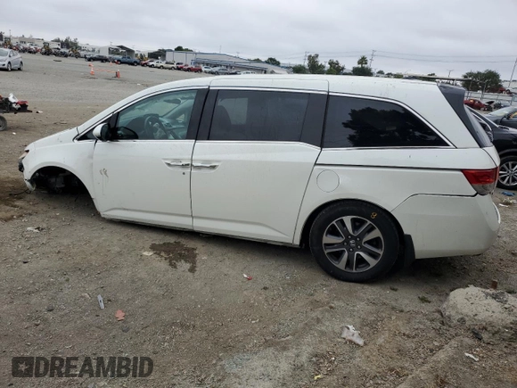 2014 Honda Odyssey Touring z VIN 5FNRL5H91EB089813, wystawiony jako Copart lot #58674275 z przebiegiem Nie podano mil oraz Szkoda całkowita • Salvage title. Historia ofert i sprzedaży dostępna na DreamBid. Obrazek 2.