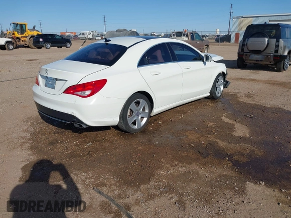 2016 Mercedes-Benz CLA 250 with VIN WDDSJ4EB8GN338773, listed as a IAAI auction lot 41771379 with 118,491 mi miles and . Bid and sale history available at DreamBid. Image 4.