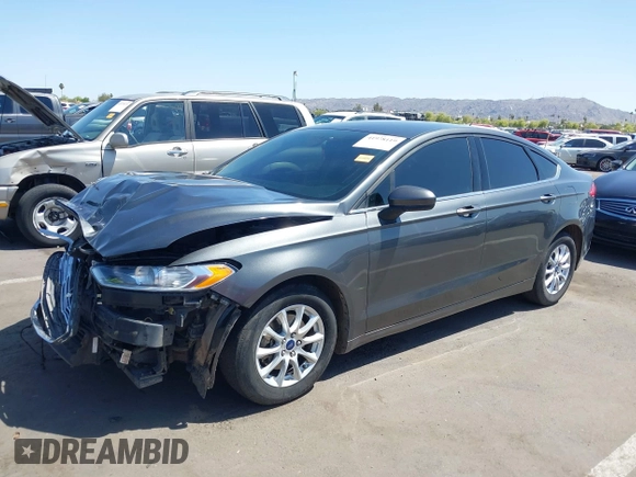 2017 Ford Fusion S with VIN 3FA6P0G70HR408265, listed as a IAAI auction lot 41978119 with 136,796 mi miles. Bid and sale history available at carsss.com. Image 2.