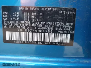 2022 Subaru Impreza Premium with VIN 4S3GTAV65N3717203, listed as a Copart auction lot 85024584 with 61,075 mi miles and Salvage Title. Bid and sale history available at carsss.com. Image 13.