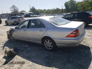 2002 Mercedes-Benz S-Class 5.0L with VIN WDBNG75J72A236202, listed as a Copart auction lot 52209845 with 0 mi miles and Salvage Title. Bid and sale history available at carsss.com. Image 2.