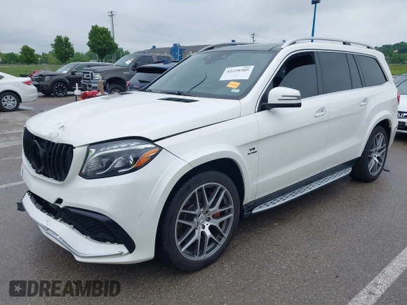 2018 Mercedes-Benz GLS 63 AMG with VIN 4JGDF7FE1JB099084, listed as a IAAI auction lot 42220385 with 97,904 mi miles and . Bid and sale history available at DreamBid. Image 19.