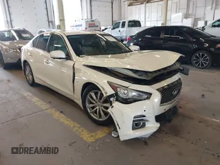 2015 Infiniti Q50 Premium with VIN JN1BV7APXFM353042, listed as a IAAI auction lot 42327460 with 108,497 mi miles and . Bid and sale history available at DreamBid. Image 1.