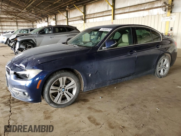 2017 BMW 3 Series 330e iPerformance with VIN WBA8E1C51HK480158, listed as a Copart auction lot 49490625 with 56,270 mi miles and Clean Title. Bid and sale history available at carsss.com. Image 1.