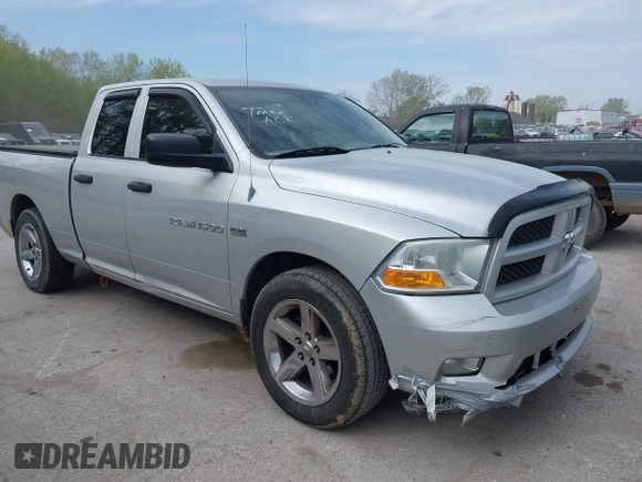 2012 Ram 1500 Express with VIN 1C6RD6FT7CS208103, listed as a IAAI auction lot 42060066 with 186,302 mi miles and . Bid and sale history available at DreamBid. Image 1.
