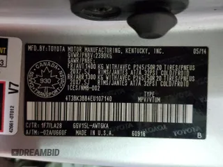 2014 Toyota Venza XLE z VIN 4T3BK3BB4EU107140, wystawiony jako Copart lot #88402825 z przebiegiem 156 080 mil mil oraz Szkoda całkowita • Salvage title. Historia ofert i sprzedaży dostępna na DreamBid. Obrazek 13.