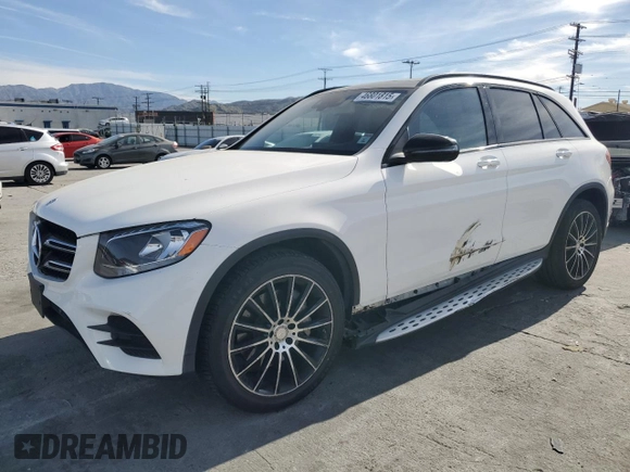 2016 Mercedes-Benz GLC with VIN WDC0G4JB2GF041749, listed as a Copart auction lot 46801815 with 104,847 mi miles and Salvage Title. Bid and sale history available at carsss.com. Image 1.