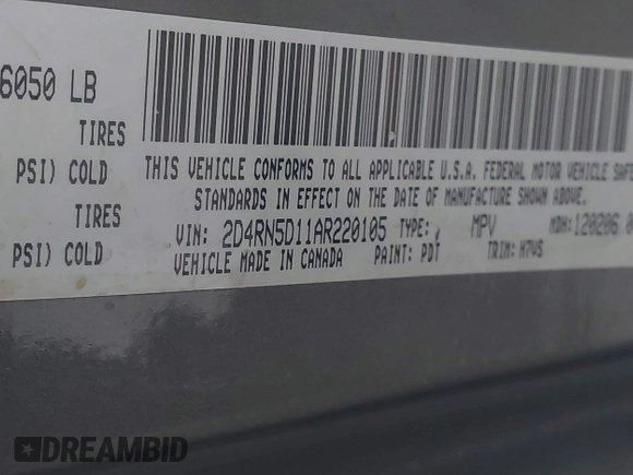 2010 Dodge Grand Caravan SXT z VIN 2D4RN5D11AR220105, wystawiony jako IAAI lot #42299610 z przebiegiem 223 842 mil mil oraz . Historia ofert i sprzedaży dostępna na DreamBid. Obrazek 9.