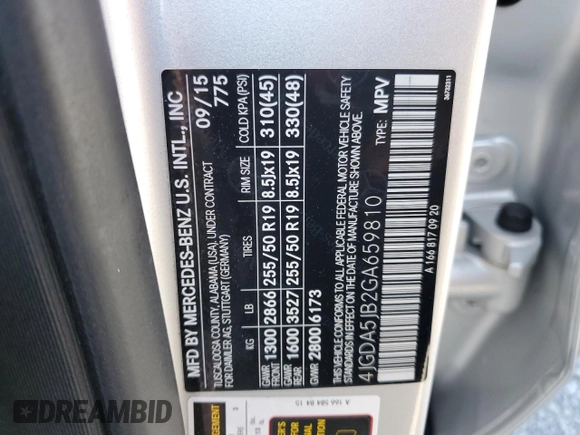 2016 Mercedes-Benz GLE 350 with VIN 4JGDA5JB2GA659810, listed as a Copart auction lot 60137875 with 90,701 mi miles and Clean title. Bid and sale history available at DreamBid. Image 13.