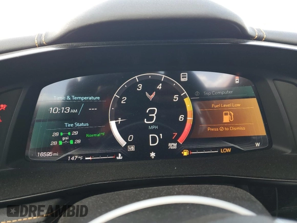 2023 Chevrolet Corvette 2LT with VIN 1G1YB3D45P5105635, listed as a Copart auction lot 59577785 with 16,595 mi miles and Salvage title. Bid and sale history available at DreamBid. Image 9.