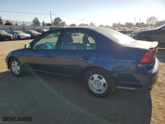2005 Honda Civic Hybrid with VIN JHMES95655S011586, listed as a Copart auction lot 83674964 with 82,504 mi miles and Salvage Title. Bid and sale history available at carsss.com. Image 2.