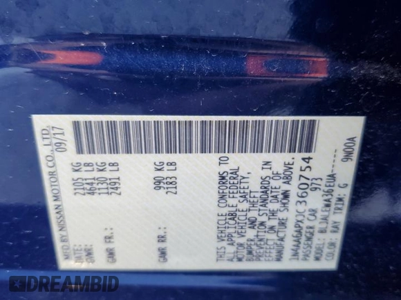 2018 Nissan Maxima Platinum with VIN 1N4AA6APXJC360754, listed as a Copart auction lot 53066555 with 79,358 mi miles and Salvage Title. Bid and sale history available at DreamBid. Image 12.
