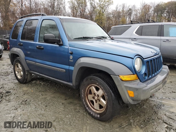 2005 Jeep Liberty Sport with VIN 1J4GL48535W610454, listed as a Copart auction lot 81914214 with 127,181 mi miles and Salvage Title. Bid and sale history available at DreamBid. Image 4.