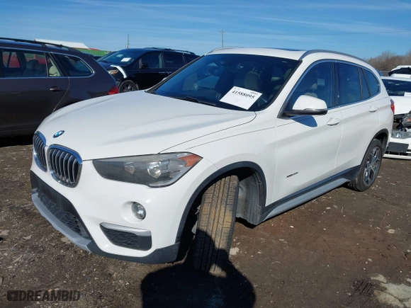 2017 BMW X1 xDrive28i with VIN WBXHT3C37H5F69725, listed as a IAAI auction lot 41588095 with 109,704 mi miles. Bid and sale history available at carsss.com. Image 2.