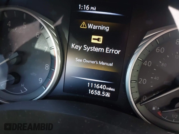 2018 Infiniti Q50 3.0t LUXE with VIN JN1EV7AP8JM357872, listed as a IAAI auction lot 42059854 with 111,640 mi miles. Bid and sale history available at carsss.com. Image 14.