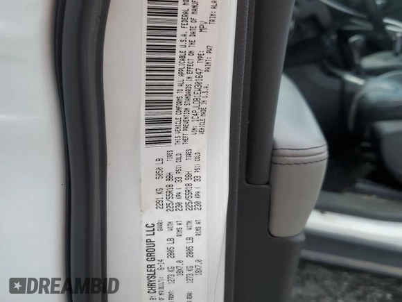 2014 Jeep Cherokee Limited with VIN 1C4PJLDB1EW301647, listed as a Copart auction lot 56169585 with 140,784 mi miles and Salvage title. Bid and sale history available at DreamBid. Image 13.
