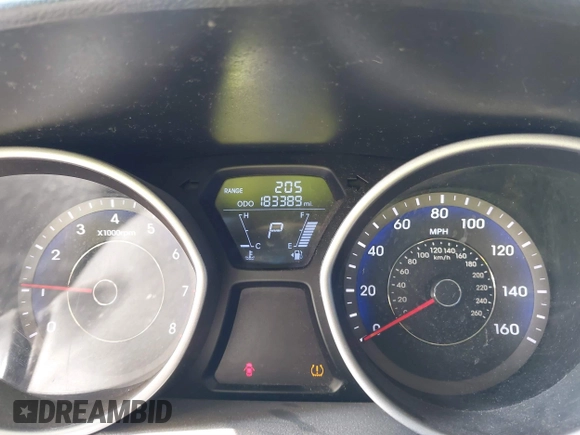 2012 Hyundai Elantra Limited with VIN KMHDH4AE3CU307375, listed as a IAAI auction lot 41857246 with 183,389 mi miles. Bid and sale history available at carsss.com. Image 7.