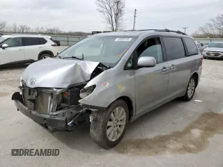 2012 Toyota Sienna XLE with VIN 5TDDK3DCXCS037172, listed as a Copart auction lot 48999165 with 0 mi miles and Salvage Title. Bid and sale history available at carsss.com. Image 1.