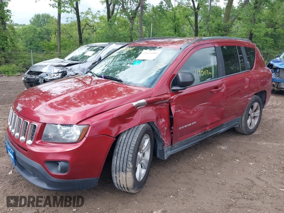 2014 Jeep Compass Sport with VIN 1C4NJDBB8ED799048, listed as a IAAI auction lot 39434584 with 119,507 mi miles. Bid and sale history available at carsss.com. Image 6.