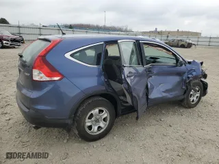 2013 Honda CR-V LX with VIN 2HKRM4H37DH677718, listed as a Copart auction lot 52511685 with 166,160 mi miles and Non Repairable. Bid and sale history available at carsss.com. Image 3.