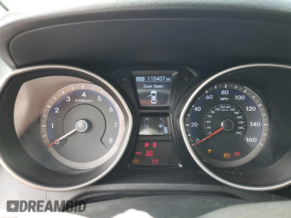 2013 Hyundai Elantra GT with VIN KMHD35LEXDU016908, listed as a Copart auction lot 62122514 with 115,407 mi miles and Salvage Title. Bid and sale history available at carsss.com. Image 9.