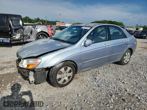 2007 Kia Spectra EX with VIN KNAFE121075394066, listed as a Copart auction lot 63238165 with 234,287 mi miles and Salvage title. Bid and sale history available at DreamBid. Image 1.