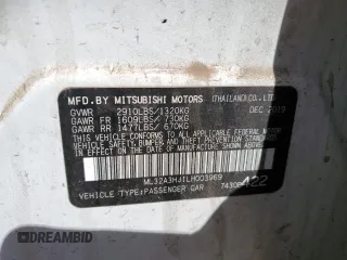 2020 Mitsubishi Mirage ES z VIN ML32A3HJ1LH003969, wystawiony jako Copart lot #58267865 z przebiegiem 89 887 mil mil oraz Szkoda całkowita • Salvage title. Historia ofert i sprzedaży dostępna na DreamBid. Obrazek 12.