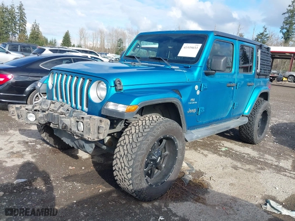 2020 Jeep Wrangler Unlimited North Edition with VIN 1C4HJXENXLW114506, listed as a IAAI auction lot 41539033 with 92,330 mi miles. Bid and sale history available at carsss.com. Image 17.