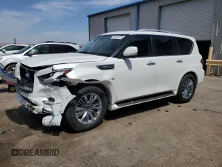 2019 Infiniti QX80 Luxe z VIN JN8AZ2NE0K9232899, wystawiony jako Copart lot #58226555 z przebiegiem 81 571 mil mil oraz Szkoda całkowita • Salvage title. Historia ofert i sprzedaży dostępna na DreamBid. Obrazek 1.