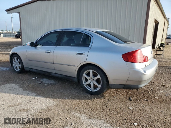 2003 Infiniti G35 w/Leather z VIN JNKCV51EX3M323196, wystawiony jako Copart lot #55445135 z przebiegiem 268 666 mil mil oraz Szkoda całkowita • Salvage title. Historia ofert i sprzedaży dostępna na DreamBid. Obrazek 2.