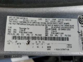 2013 Ford Fiesta S with VIN 3FADP4TJ0DM223978, listed as a Copart auction lot 53339885 with 149,237 mi miles and Salvage title. Bid and sale history available at DreamBid. Image 12.