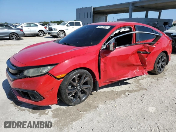 2019 Honda Civic Sport with VIN 2HGFC2F83KH501409, listed as a Copart auction lot 54778415 with Not provided miles and Non repairable. Bid and sale history available at DreamBid. Image 1.