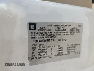 2009 Chevrolet Tahoe LTZ с VIN 1GNFC33009R171376, выставлен на аукционе Copart как лот 52502895 с пробегом 240 712 миль миль и Списание • Salvage title. История ставок и продаж доступна на DreamBid. Изображение 13.