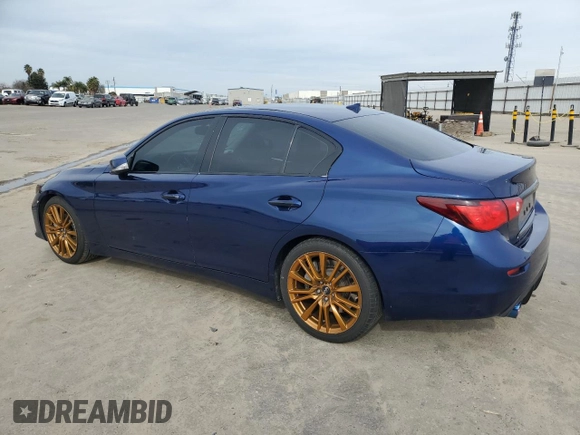 2016 Infiniti Q50 Red Sport 400 with VIN JN1FV7APXGM420158, listed as a Copart auction lot 43395405 with 114,943 mi miles and Salvage title. Bid and sale history available at DreamBid. Image 2.