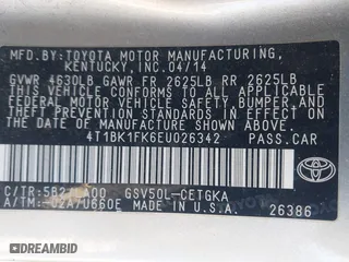 2014 Toyota Camry SE with VIN 4T1BK1FK6EU026342, listed as a IAAI auction lot 41246628 with 142,586 mi miles. Bid and sale history available at carsss.com. Image 9.