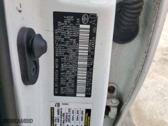 2009 Toyota Matrix with VIN 2T1KU40EX9C114994, listed as a Copart auction lot 53839875 with 202,111 mi miles and Clean Title. Bid and sale history available at carsss.com. Image 12.