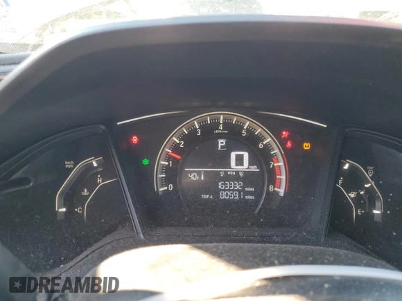 2016 Honda Civic Sedan LX with VIN 2HGFC2F55GH555002, listed as a Copart auction lot 50680565 with 163,332 mi miles and Salvage Title. Bid and sale history available at carsss.com. Image 9.