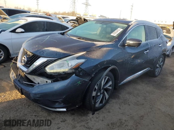 2015 Nissan Murano SV z VIN 5N1AZ2MH5FN264702, wystawiony jako Copart lot #42954455 z przebiegiem 90 261 mil mil oraz Szkoda całkowita • Salvage title. Historia ofert i sprzedaży dostępna na DreamBid. Obrazek 1.