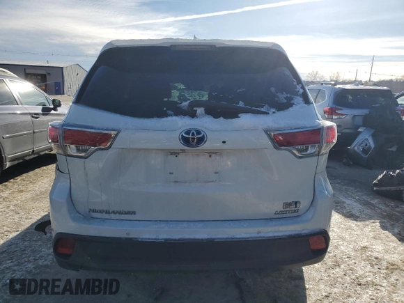 2015 Toyota Highlander Hybrid Limited with VIN 5TDDCRFH2FS008875, listed as a Copart auction lot 41837465 with 0 mi miles and Clean Title. Bid and sale history available at carsss.com. Image 6.