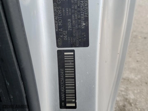 2012 Kia Forte Koup EX with VIN KNAFU6A27C5641491, listed as a Copart auction lot 45660615 with 117,500 mi miles and Salvage Title. Bid and sale history available at carsss.com. Image 12.